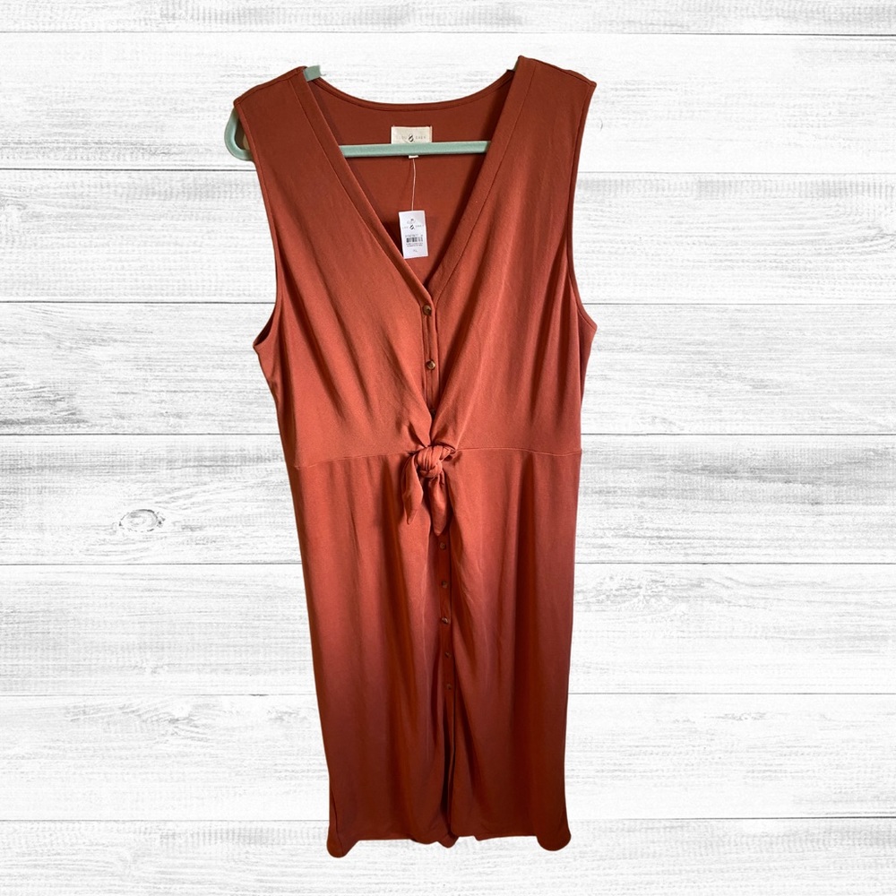 NWT Lou & Grey (Loft) Burgundy sleeveless dress,v neck, midaxi, XL